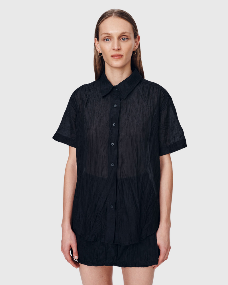 rowie mason silk shirt noir