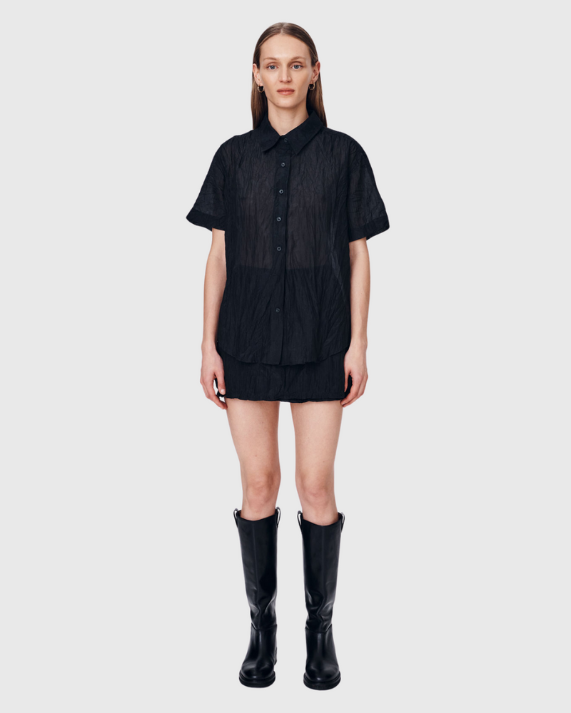 rowie mason silk shirt noir