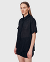 rowie mason silk shirt noir