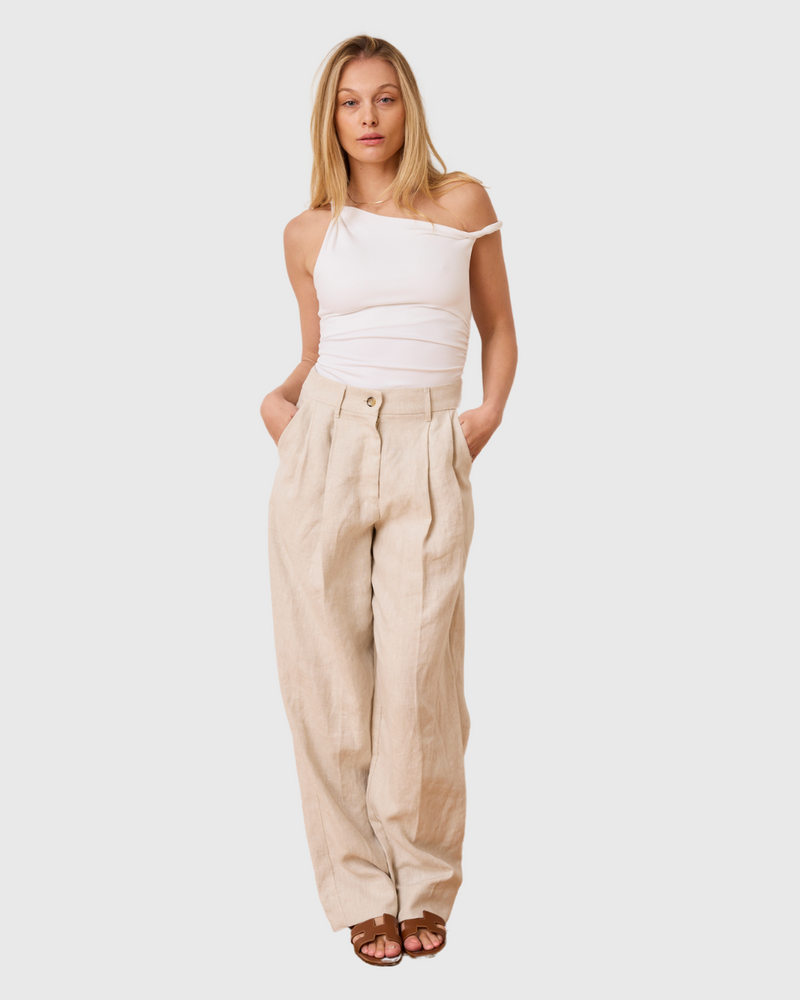 caitlin crisp freddie pant natural linen