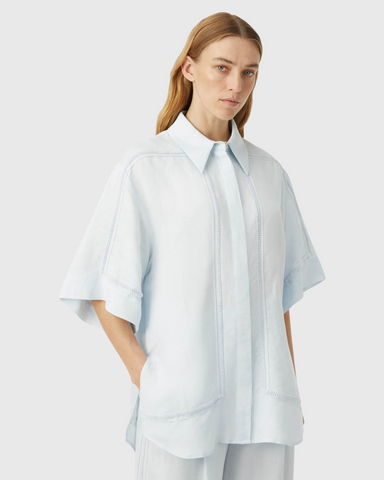 elk ligne shirt dress blue stripe