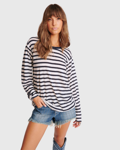 elk ligne shirt dress blue stripe