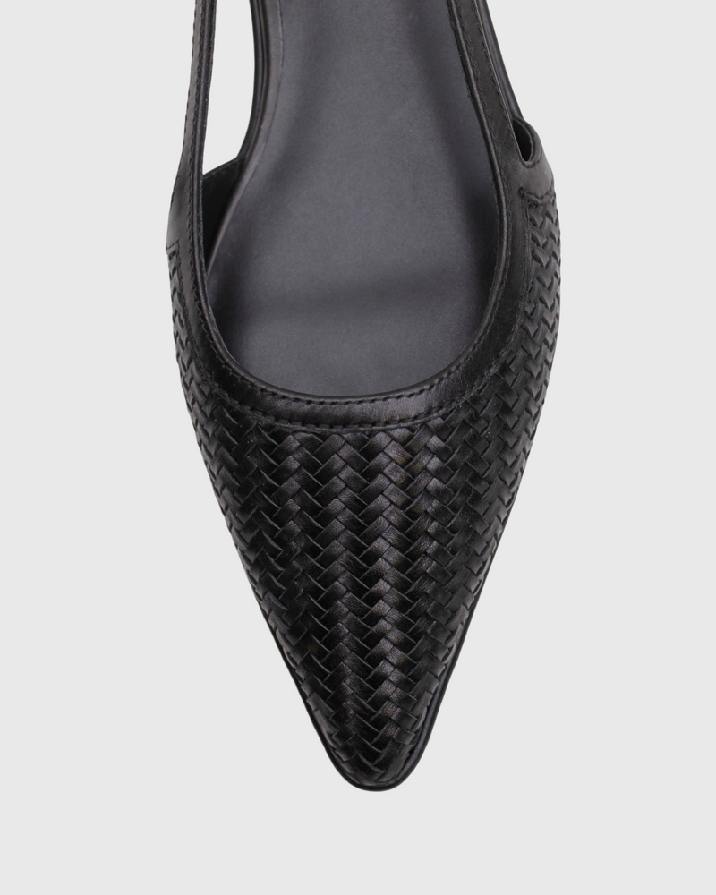 la tribe woven sling back flat black