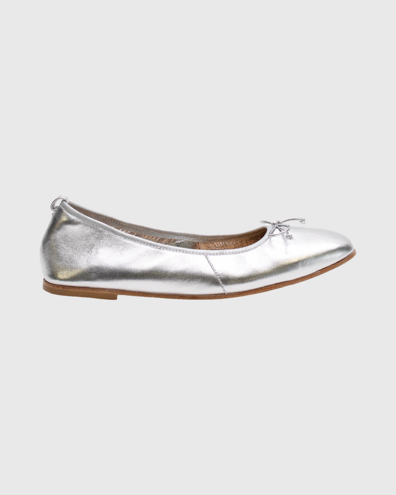 la tribe ballet flat silver