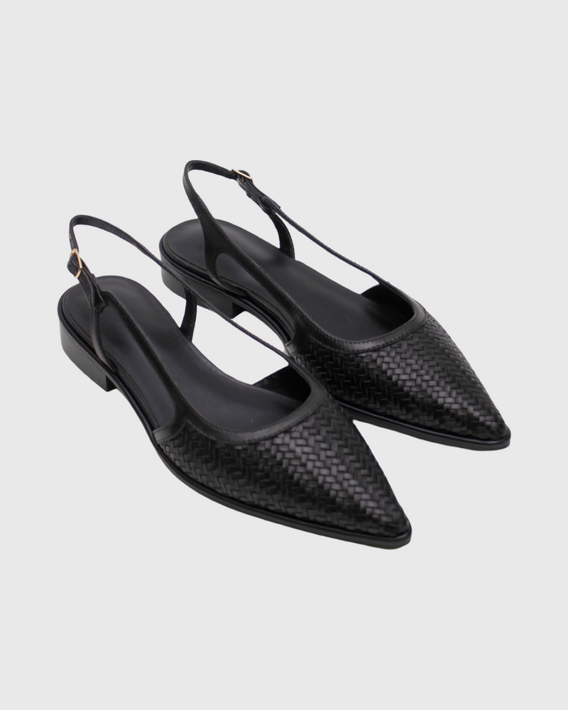 la tribe woven sling back flat black