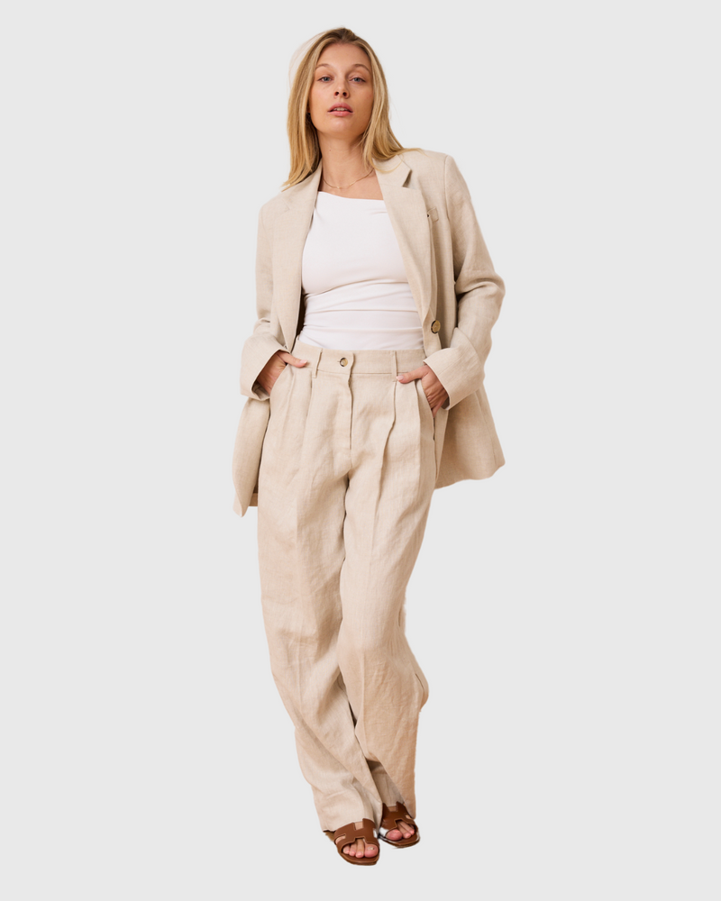 caitlin crisp freddie pant natural linen