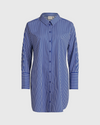 elk ligne print shirt blue stripe