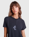 one teaspoon graffiti bird split hem tee black